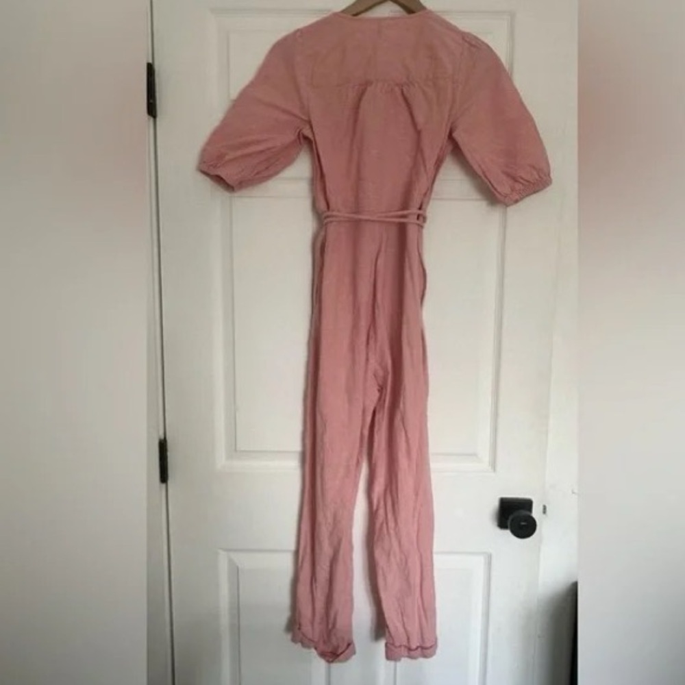 Madewell Linen-Blend Puff-Sleeve Tassel-Tie Jumpsuit, size XXS. - Picture 7 of 14